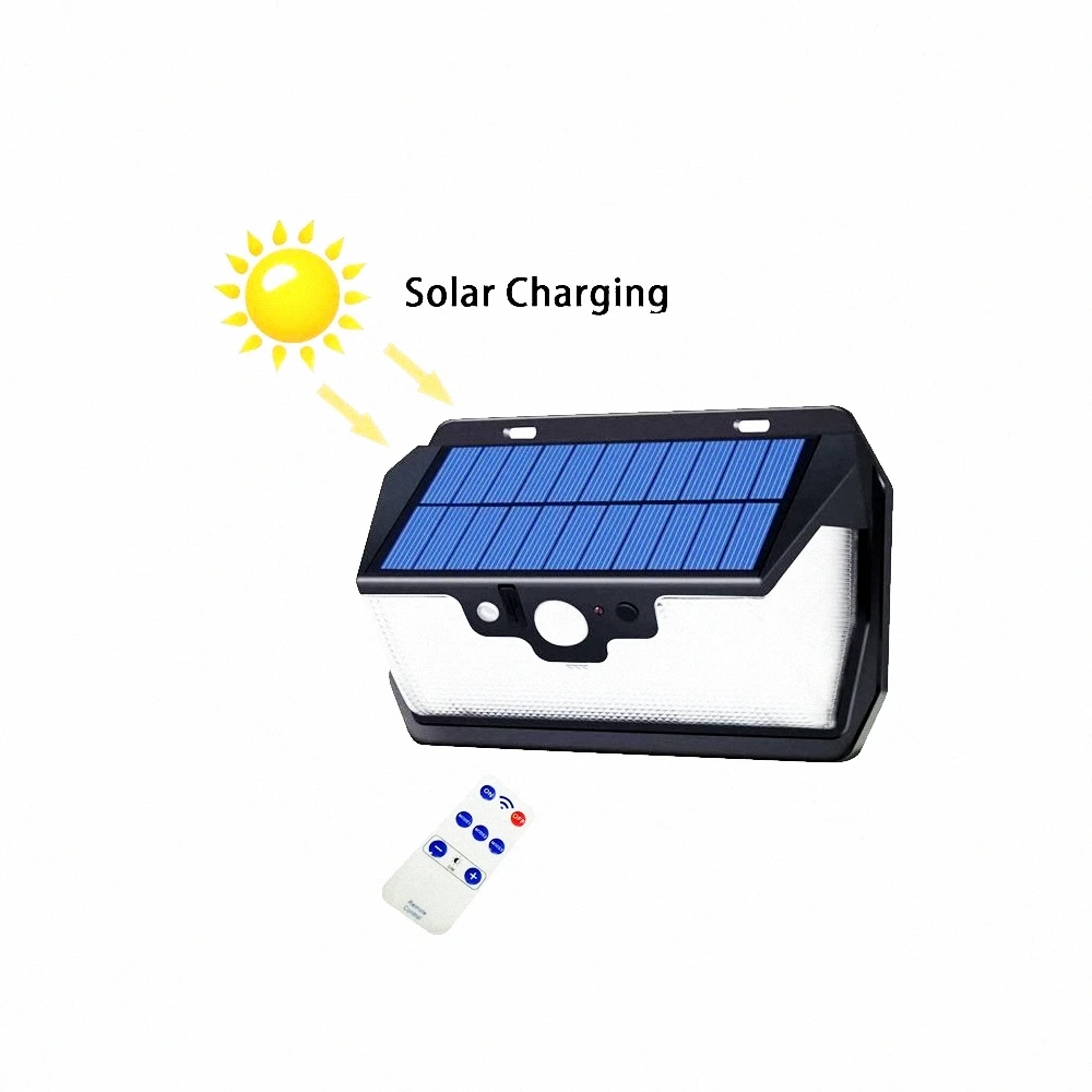 

55 leds Solar light remote control radar 3 side lighting usb port Solar Powered Lamp Outdoor Garden Yard emergency decor street
