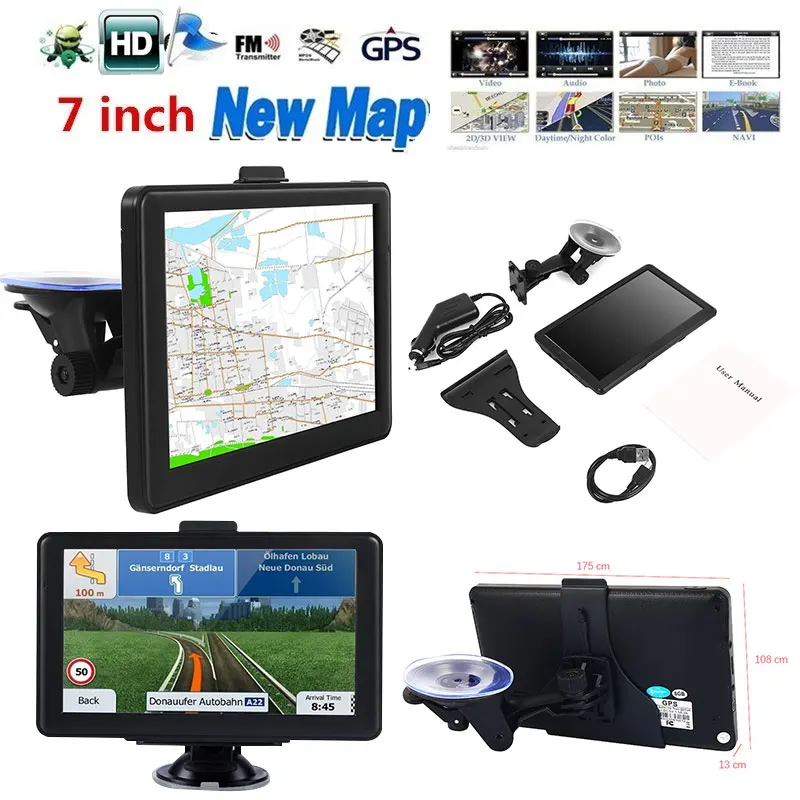 

Vehemo 8GB Bluetooth Vehicle Navigation Car Navigator Sensors Portable Electronics Photography GPS Navigator Map Digital