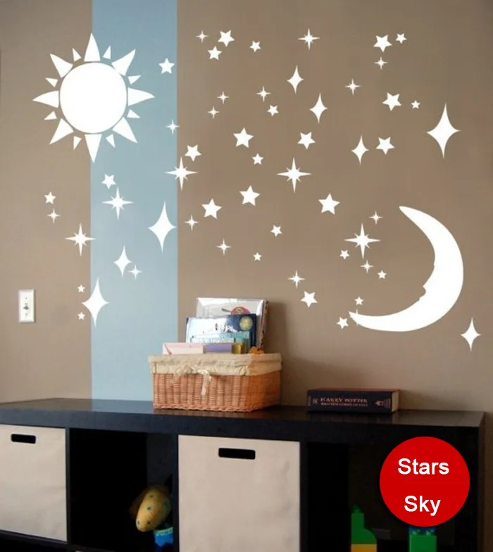 Солнце Луна звезды DIY 3D окружающей среды акриловое зеркало стикер стены для домашнего искусства украшения