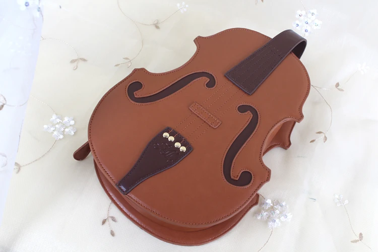 Único Violino Forma de Bolsa De Couro