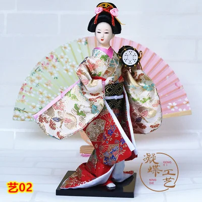 Характерные куклы "японские гейши" кимоно Шелковый Человек специальные подарки ручной работы национальная коллекция кукол украшение интерьера - Цвет: 9