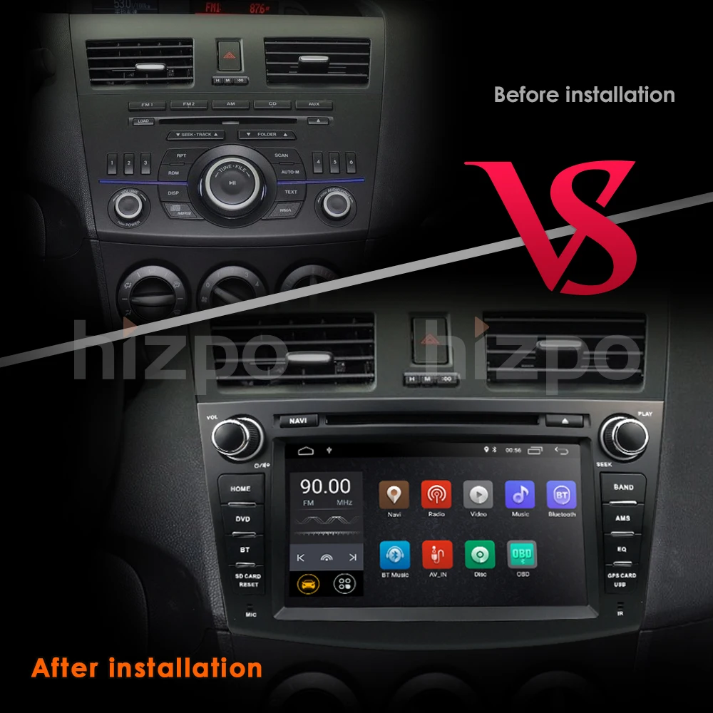 Sale Android 8.1 Auto Radio 2 Din Car Stereo DVD GPS Navi For Mazda 3 Mazda3 2010 2011 2012 2013 8" HD Headunit GPS Navigation System 2