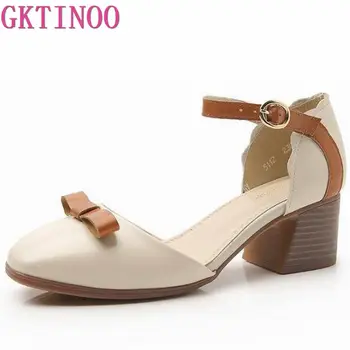 

Women Sandals Summer Shoes High Heels Genuine Leather Ankle Strap Shoes Woman Thick Heel Women Sandals Female Shoe HY5112