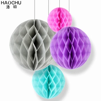 

HAOCHU Kids Birthday Party Wedding Decorations 4pcs/lot Hanging Lanterns Round Honeycomb Balls New Year Home Room Hotel Holiday