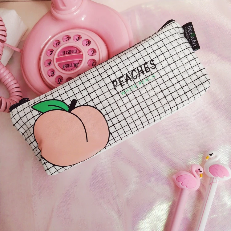 1 шт. Kawaii honey Peach школьные принадлежности чехол-карандаш Kawaii для студенческой школы косметичка для женщин офисные принадлежности Escolar холст - Цвет: 4