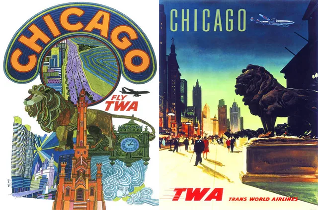 Vintage Fly TWA World Travel Chicago Retro Poster Canvas Painting ... Vintage Fly TWA World Travel Chicago Retro Poster Canvas Painting ...