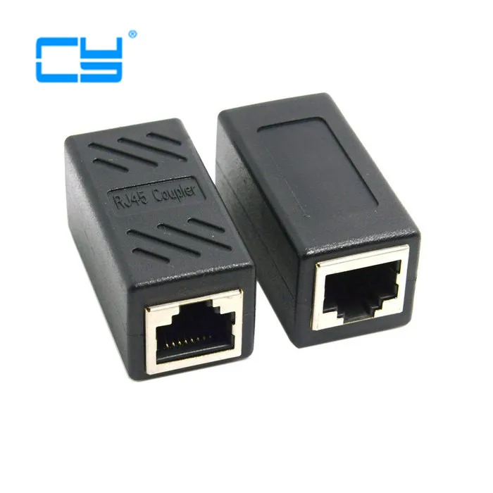 Black Female to Female Network LAN Connector Adapter Coupler Extender RJ45 Cable Join