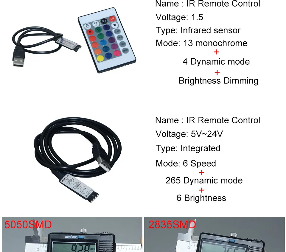 Foxanon Brand DC 5V 5050 RGB Led Strip 5M 60ledM 300LEDS Waterproof Flexible Light + 24key IR Controller + USB Power05