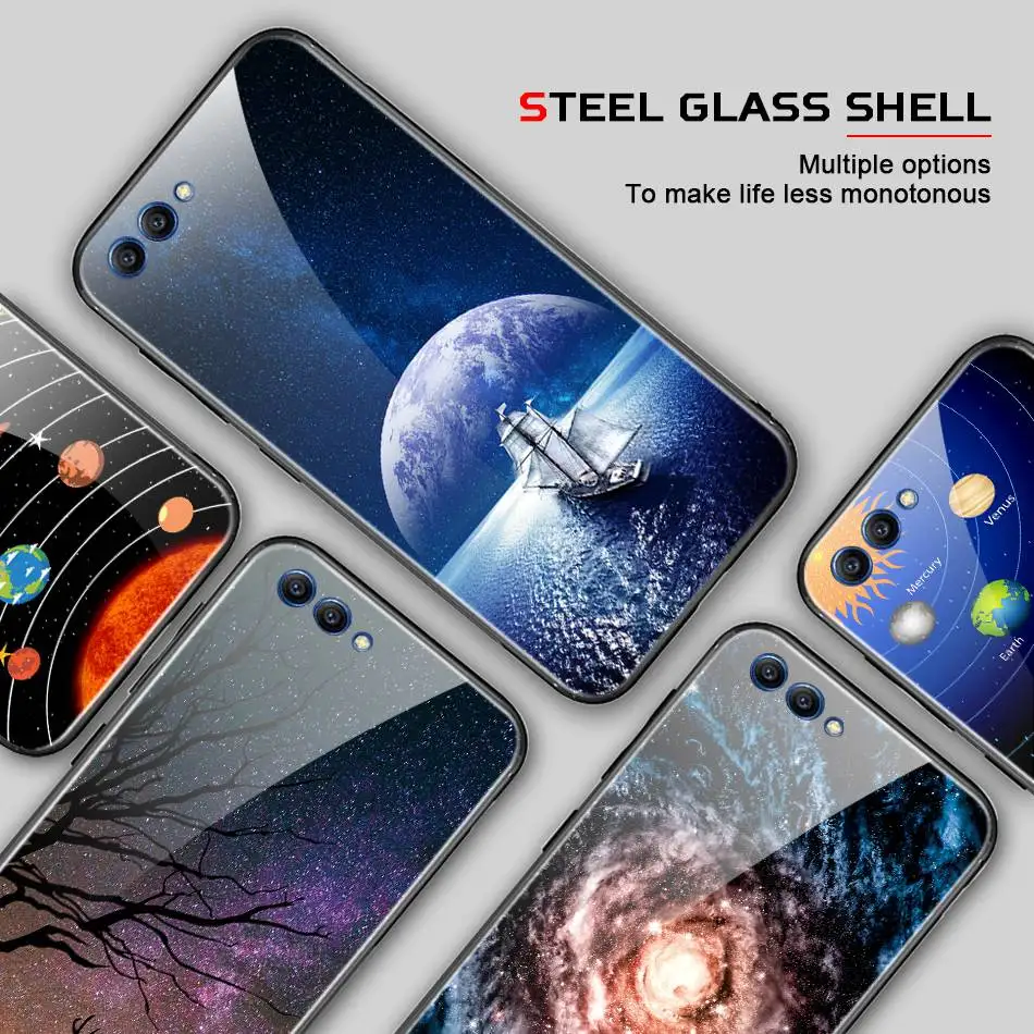 

Star Space Luxury Tempered Glass Case For Honor 9 10 Case Fundas For Huawei Mate 10 Lite Case For Honor 9 Lite Capa Cover Shell