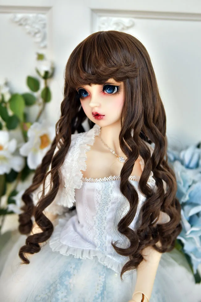 BJD кукольные волосы подходят для 1/3 1/4 MSD DD гигантские Детские Супермягкие пышные длинные кудрявые волосы куклы аксессуары - Цвет: Natural black