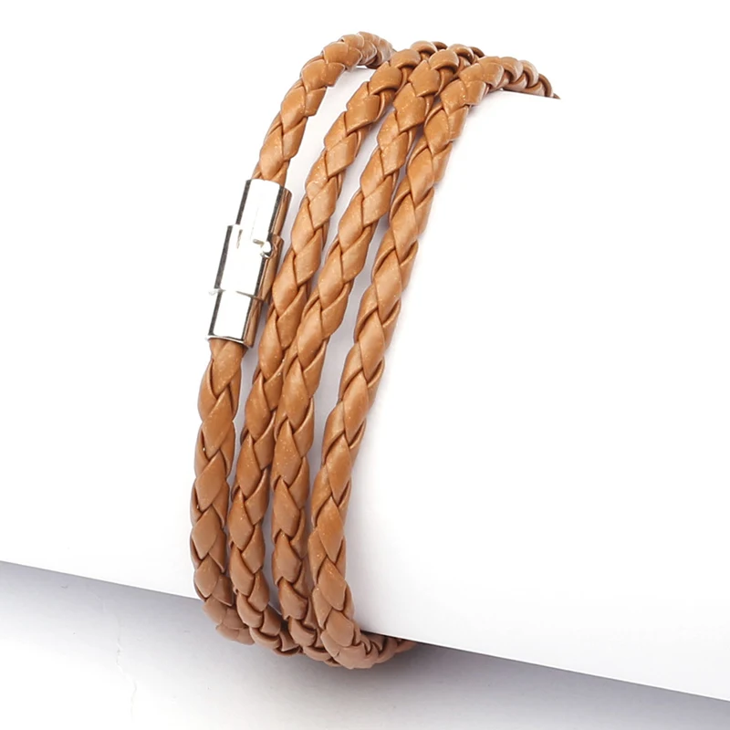 NIUYITID Magnetic Buckle Bracelet For Men Accessories Hand Knitted Braided PU Leather Rope Braclets Male Jewelry armband mannen  (12)