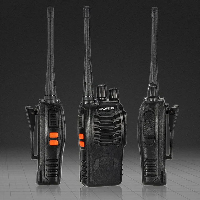 BAOFENG BF-888S 2PCS Talkie Walkie 16CH FM UHF 400-470MHz 2-way Radio Transceiver Portable Interphone Long Distance Flashlight