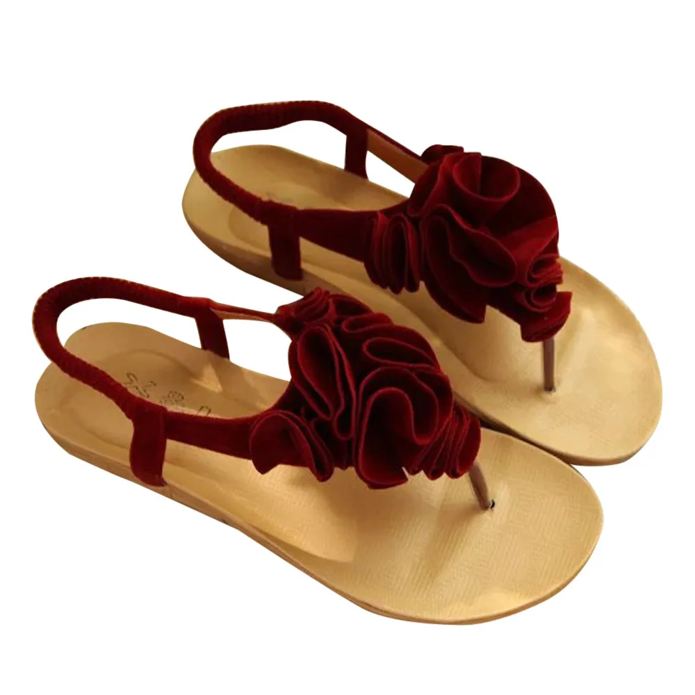 

2019 Women Flower Summer Bohemia Sweet Sandals Clip Toe Sandals Beach Shoes Party Beach Sandals Platform Peep Toe Shoes 10