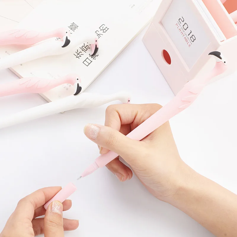 Flamingo-gel-pen-Cartoon-caneta-Kawaii-lapices-canetas-stationary-boligrafo-kalem-stylo-papelaria-cute-pens-papeterie