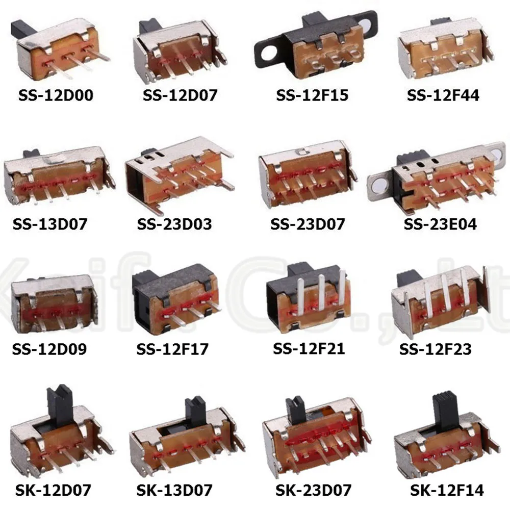 

1pcs SS 12D00 Slide switch slide gear fluctuation band 2/3 file single double horizontal mini horizontal power supply