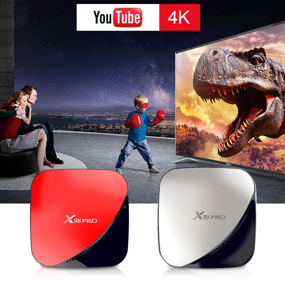 X88 Pro Android 9.0 Smart TV Box RK3318 1080P 4K 4G 32G Google Play YouTube Netflix 4G 32G Double Wifi Media Player