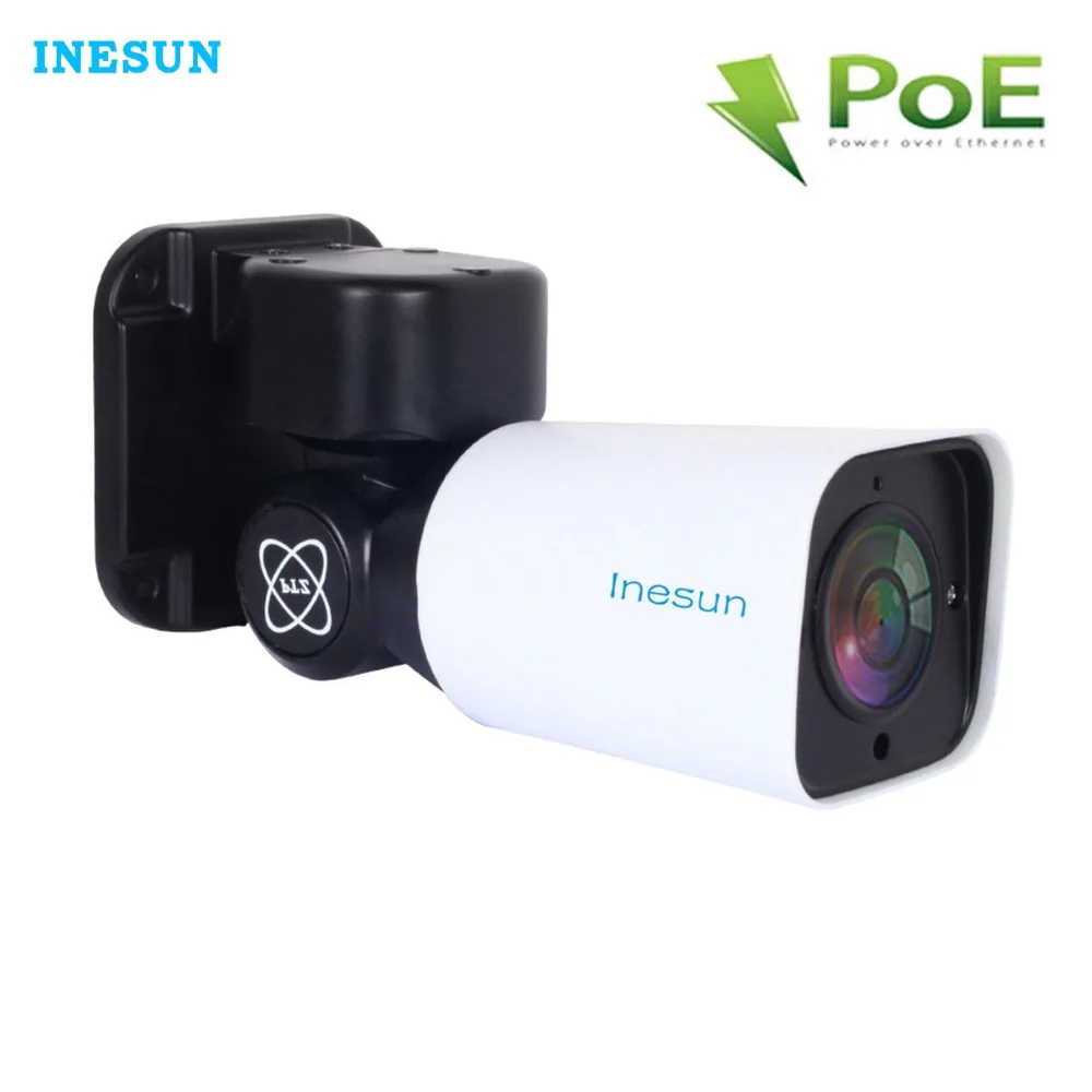 Inesun Открытый PoE PTZ IP камера безопасности 2MP HD 1080P 4X оптический зум IP66 водонепроницаемый 120ft ИК ночного видения обнаружения движения