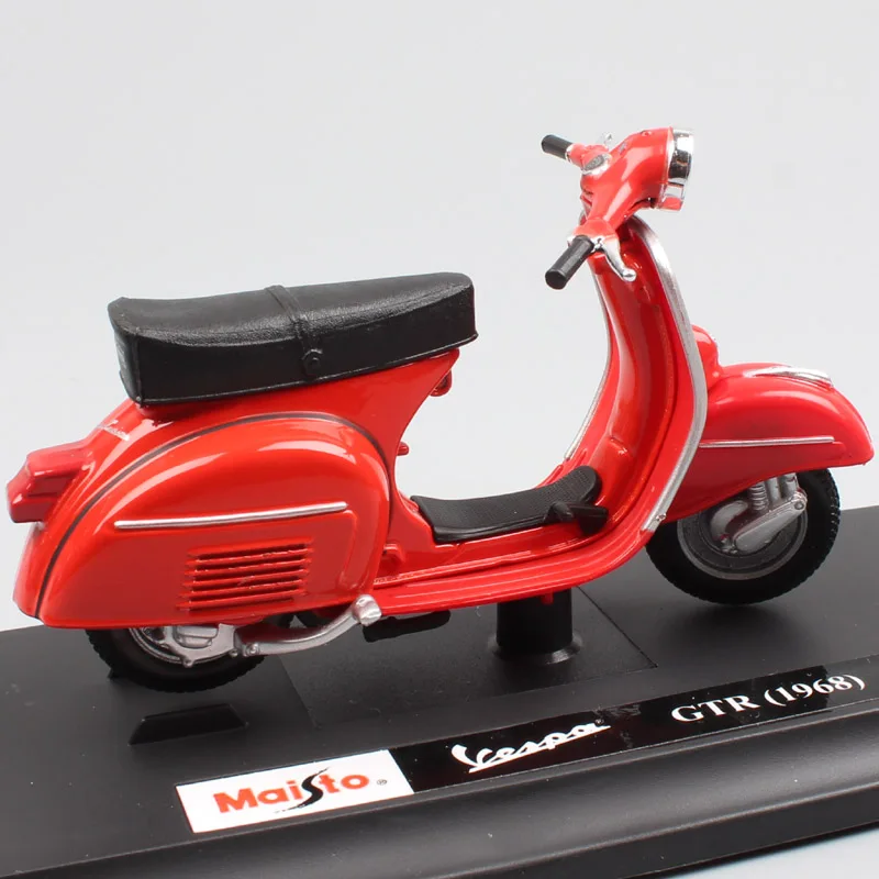 Детский 1/18 масштаб, винтажный maisto Piaggio Vespa GTR 1968 125, Моторный Скутер, мотоцикл, литая игрушка, модель для мальчика, коллекция