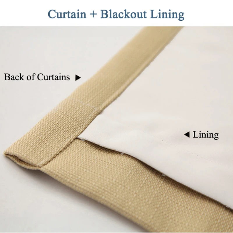 MAKEHOME White Colors Thermal Blackout Lining Curtains for the Bedroom Living Room Kitchen Window Blinds Curtains Drapes