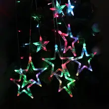AC 220 В 10 Вт 168-светодиодный Романтический Фея Звезда светодиодный Шторы строка освещение на праздник свадебный венок Вечерние украшения с ЕС-Plug