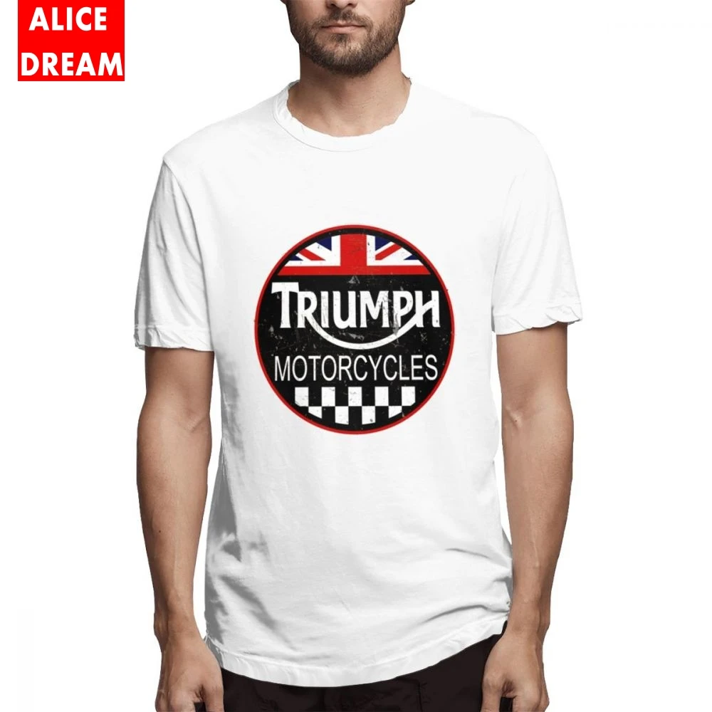 Футболка с логотипом Triumph, мотоциклы футболка с графическим принтом для мальчиков, футболка из органического хлопка, большие размеры