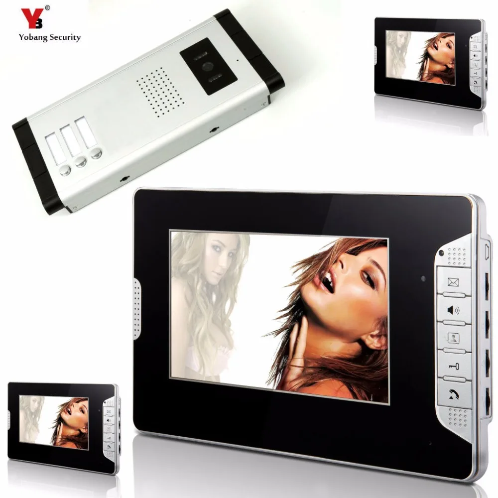 New Apartment 7\ Color Screen Video Intercom Door Phone Doorbell System for 3 house Family IN Stock FREE SHIPPING