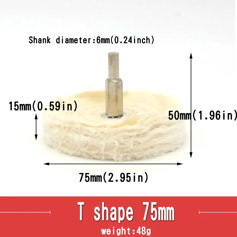 ZtDpLsd 1 Pcs 6mm Shank Cotton Polishing Wheels Cloth Buffing Wheel Grinder for Jewelry Wood Metal