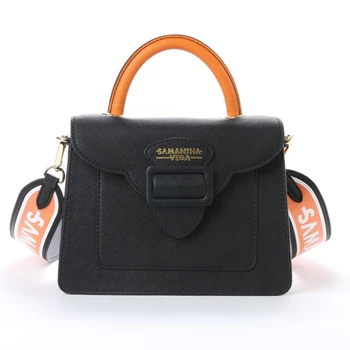 

Japan women Samantha Vega Wide shoulder strap handbag 2018 new color matching one shoulder bag wild women Crossbody bag