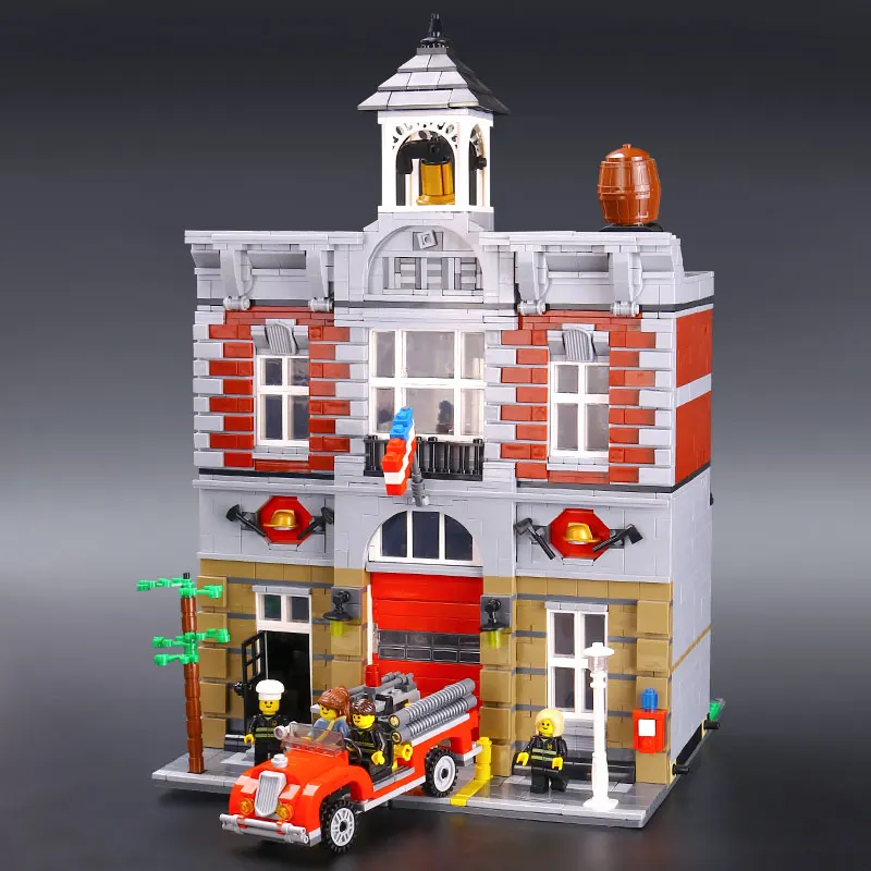 

IN STOCK XYTMC 15004 2313Pcs City Street Fire Brigade Model LEPIN Building Kits Blocks Bricks Compatible Legoing 10197 Brick