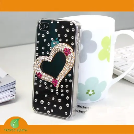 designer phone case bling rhinestone heart crystal mobile design my mobile case