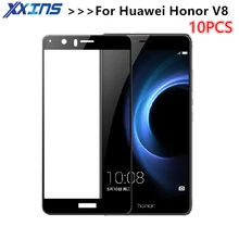 Полное покрытие из закаленного стекла для Huawei Honor V8 KNT-AL20 Защитная пленка для экрана телефона кристаллы 5," дюймов черный белый