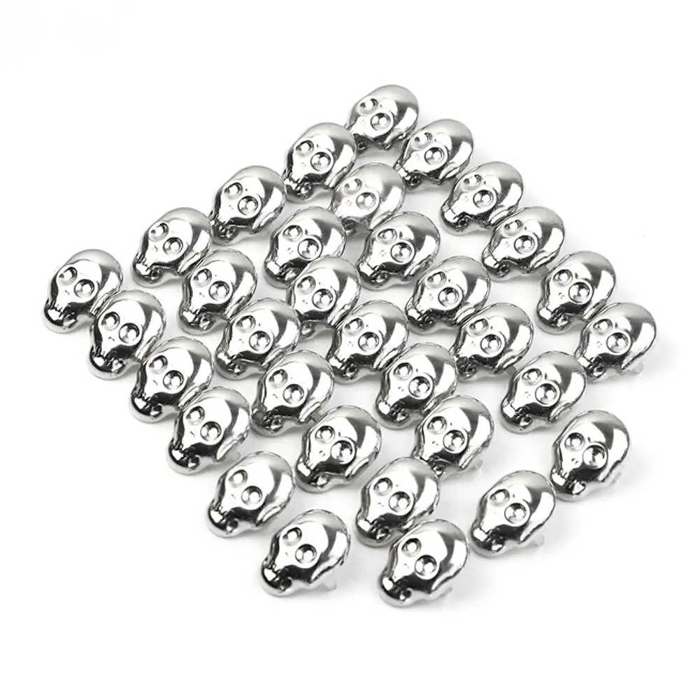 

30pcs HOT Skull Studs Spots Punk Rock Design Spikes Decorative Leather Craft Rivets for DIY Leathercraft Clothing Shoes