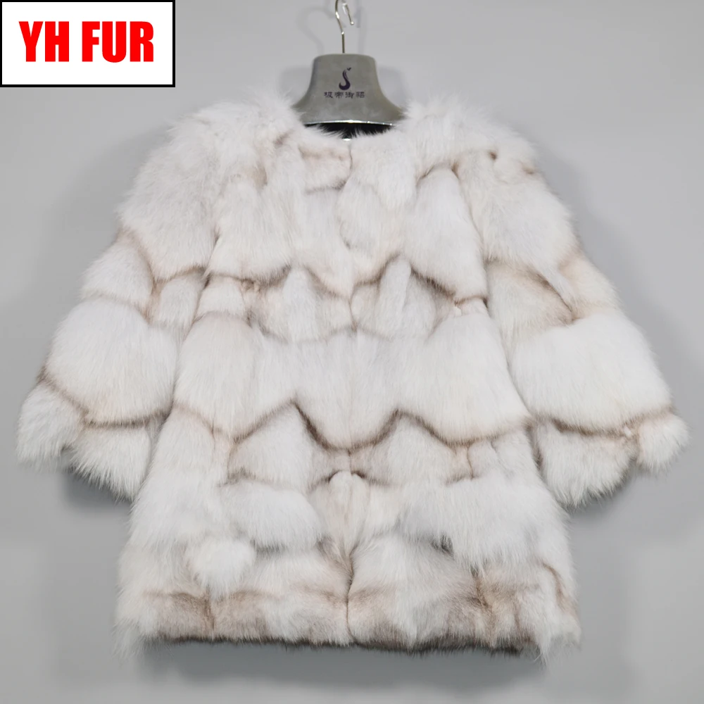 

New Style Autumn Winter Natural Real Fox Fur Jacket Women Fashion Long Style Real Fox Fur Coat 100% Genuine Fox Fur Overcoat