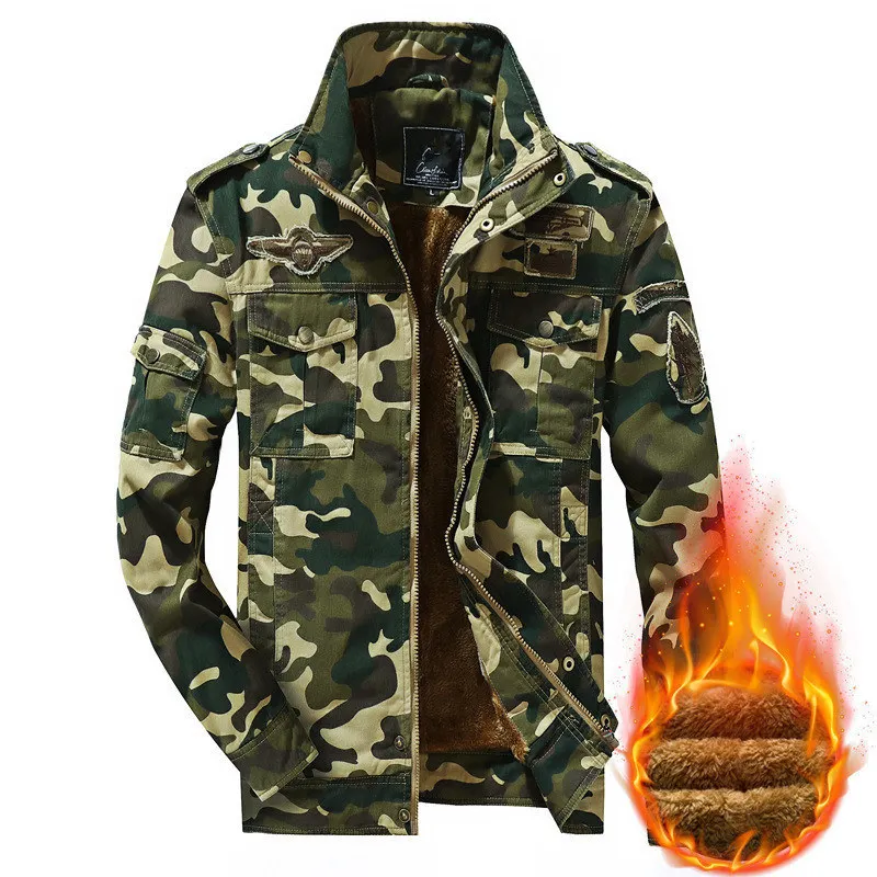 

Winter Military Warm Jacket Men Camouflage Thermal Parkas Coat Cotton Outwear Thick Army Pilot Bomber Jacket Men Parkas Hombre