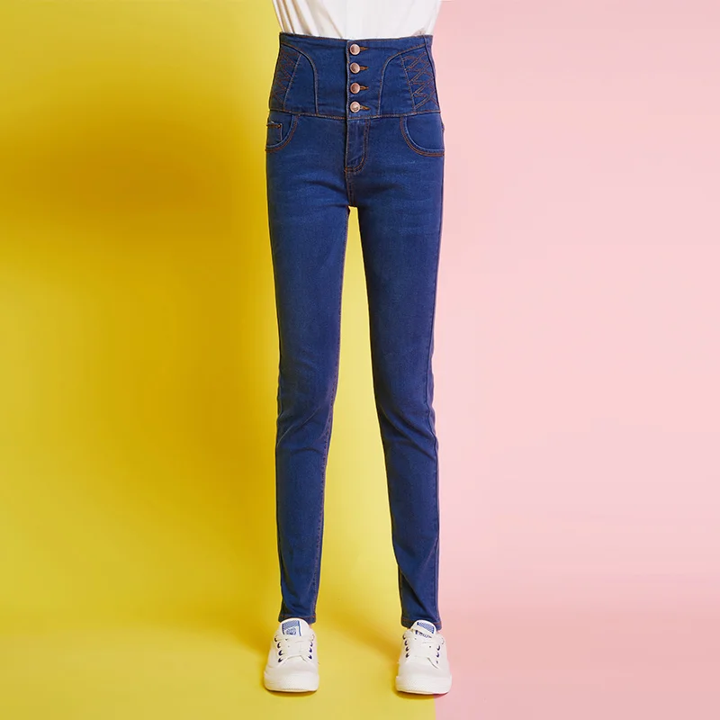 

Veri Gude Women's High Waist Jeans Stretchy Skinny Pencil Pant S-XXL Size Good Quality High Waist Button in Front Fashion Style