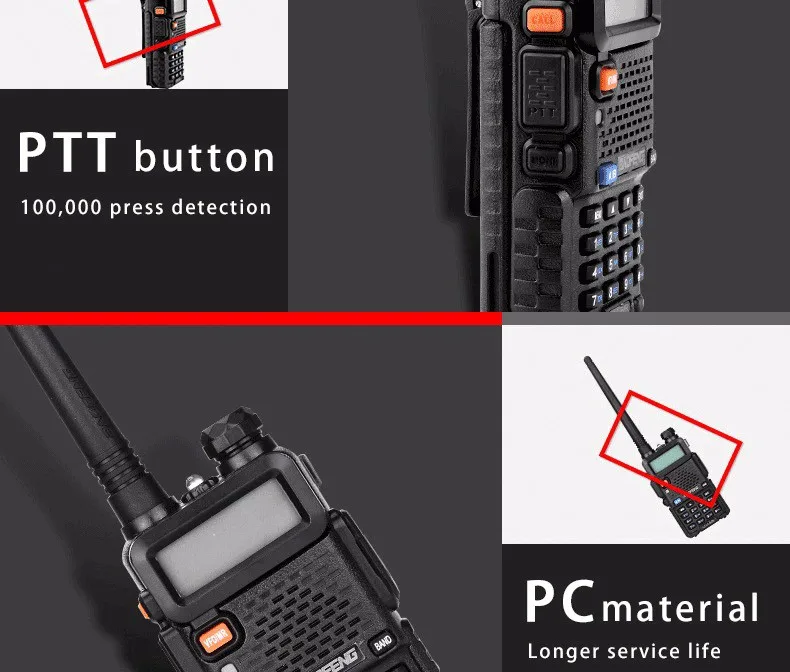 (6 шт) Baofeng UV-5R радиолюбителей двухдиапазонного радио 136-174 МГц и 400-520 Mhz Walkie Talkie 5 W двухстороннее радиостанции автомобиль CB радио UV5R