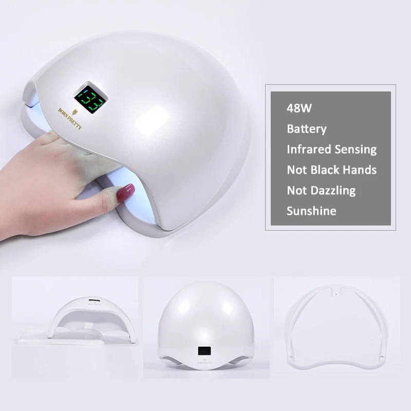 

BORN PRETTY 48W Lithium Battery UV Lamp Infrared Sensing Rechargeable Nail Dryer Nail Machine with Timer