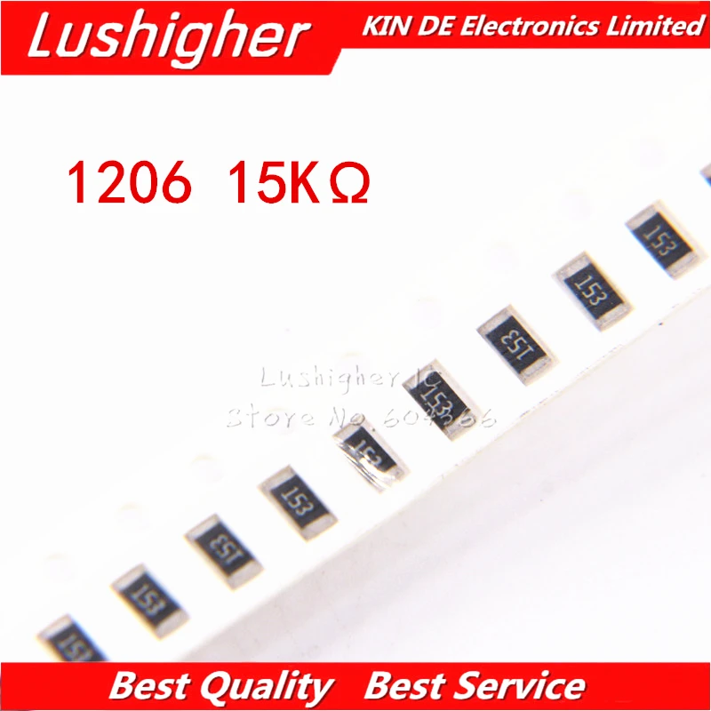 100 шт. 1206 SMD резистор 5% 15K ohm 153 15 кОм