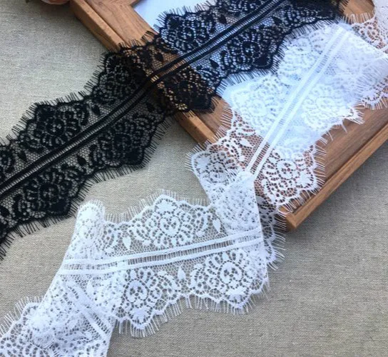 

6M Chantilly Lace Trim French Gorgeous Eyelash Double Edge Lace Trim Embroidery for women dress clothing DIY