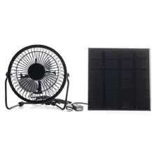 ALLOYSEED 3W 6V Solar Panel Iron Fan 4 Inch Cooling Ventilation Fan Charge for Phone for powerbank MP3