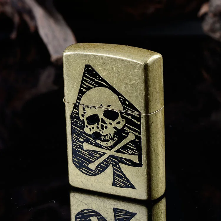 

Lighters and Smoking Accessories, Black peach skull metal kerosene lighter, Boutique gift lighters.