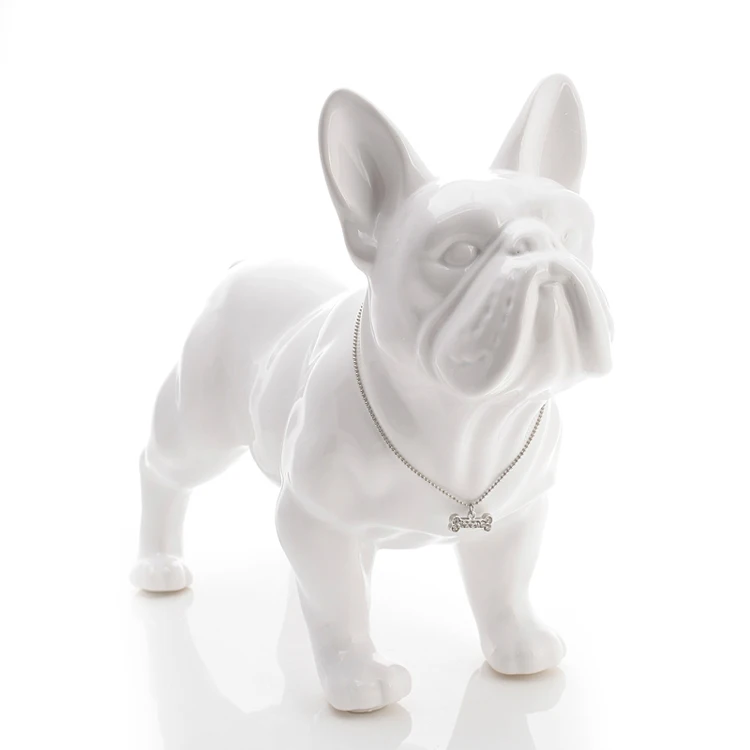 Керамическая статуя французского бульдога, украшение для дома, аксессуары, украшение комнаты, орнамент с изображением собак, фарфоровая статуэтка животного, подарок