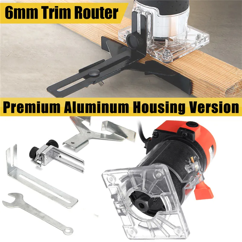 

220V 480W Electric Laminate Edge Trimmer Mini Wood Router 6mm Collet Clean Carving Machine Carpentry Woodworking Power Tools