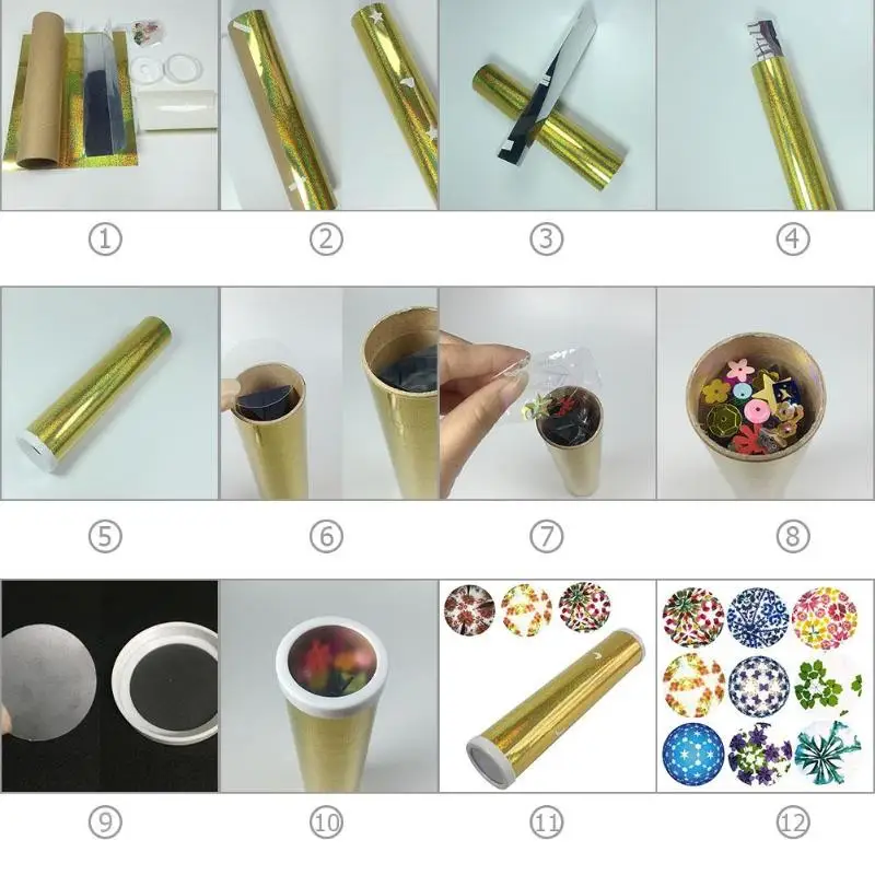 1 set DIY Colored Rotating Kaleidoscope Kits Science Experiment Educational Craft Kid Brain Hands-Eyes Cooperation Training Toy 1 set DIY Colored Rotating Kaleidoscope Kits Science Experiment Educational Craft Kid Brain Hands-Eyes Cooperation Training Toy