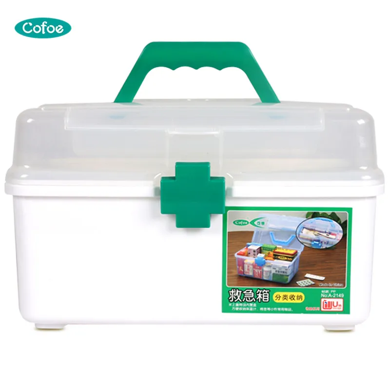 Cofoe пластиковая коробка для хранения лекарств медицинский чемодан-органайзер аптечка первой помощи комплект коробки медицинские ящик для