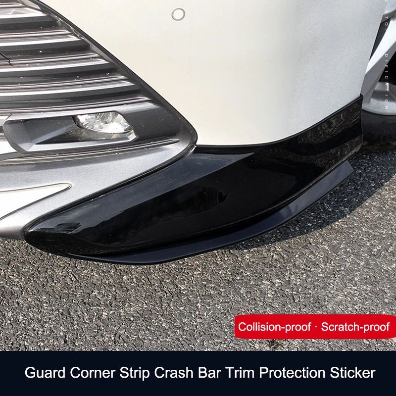 

QHCP ABS 1Pair Car Front Bumper Corners Protector Scratch Sticker Strip Mouldings Trim Cover Corner Guard For Toyota Camry 2018