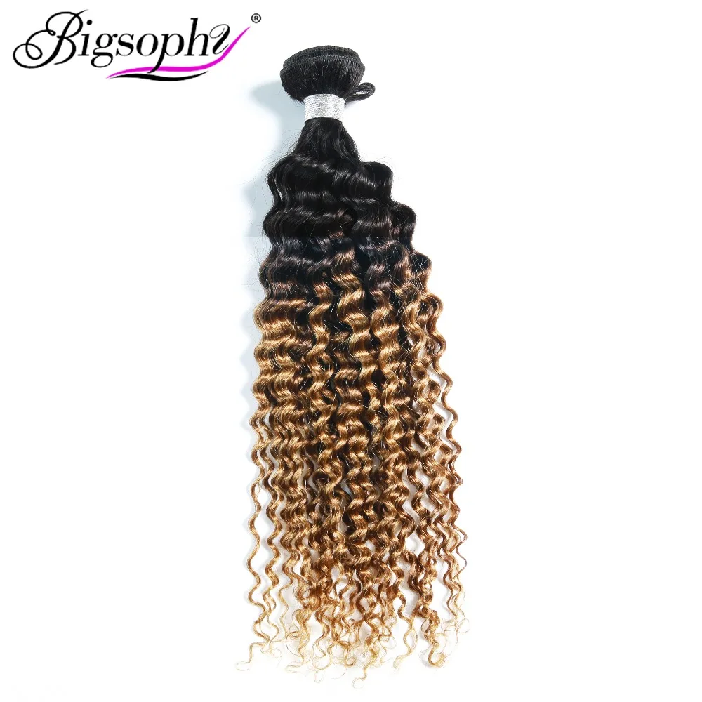 

Bigsophy Hair 100% Remy Malaysian Human Hair Deep Wave Ombre Hair Bundles 1b/30 Brown 1pc 10-28Inch Bundles Deals Free Shipping