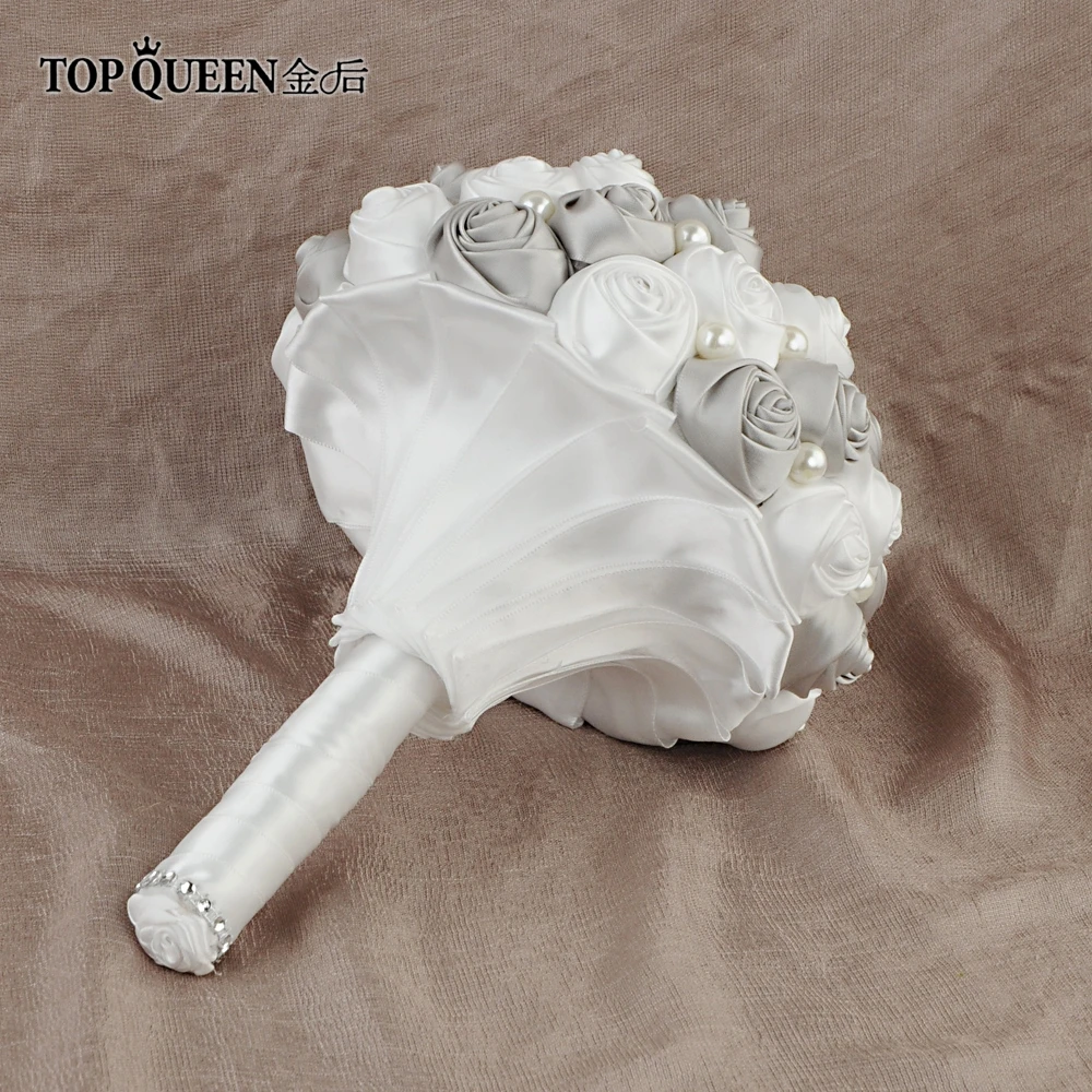 TOPQUEEN F4-DGY Свадебный букет с искусственными розовыми цветами роза цвет можно настроить любой цвета свадебный темно Grya
