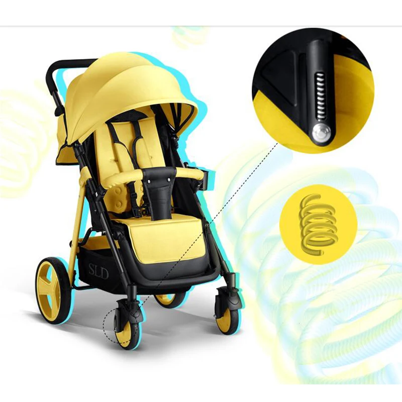 Легкая складная детская коляска сидячее и откидное положение четырехколесная