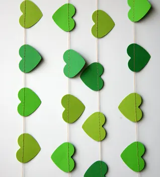 

Heart garland - Wedding garland, Wedding decorations, Bridal shower decoration, Green wedding garland, Bridal shower decor